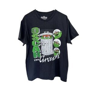 Sesame Street The Grouch Tee Shirt Black Size Large Unisex